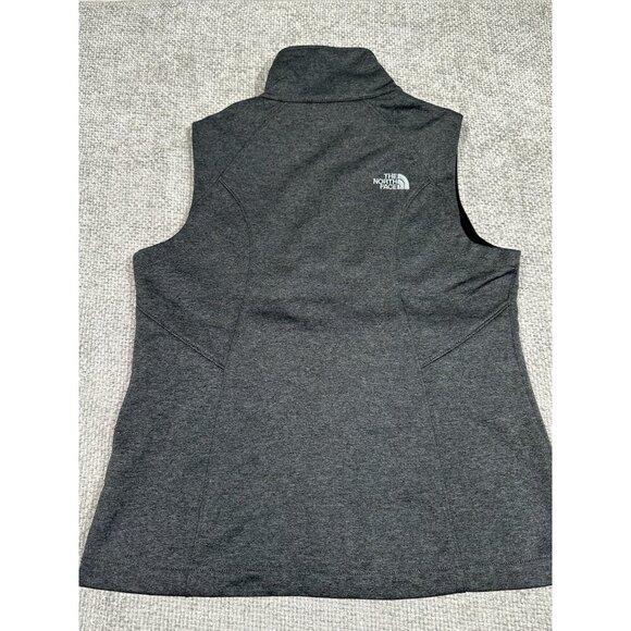 North Face Vest Womens Medium Gray Ridgeline Slim Fit Full Zip Soft Shell Logo - Picture 2 of 11